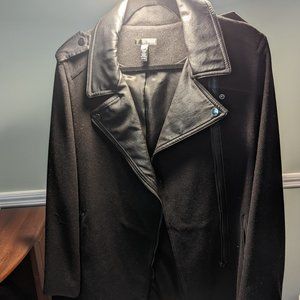 Aqua | Wool Dress Coat | Black